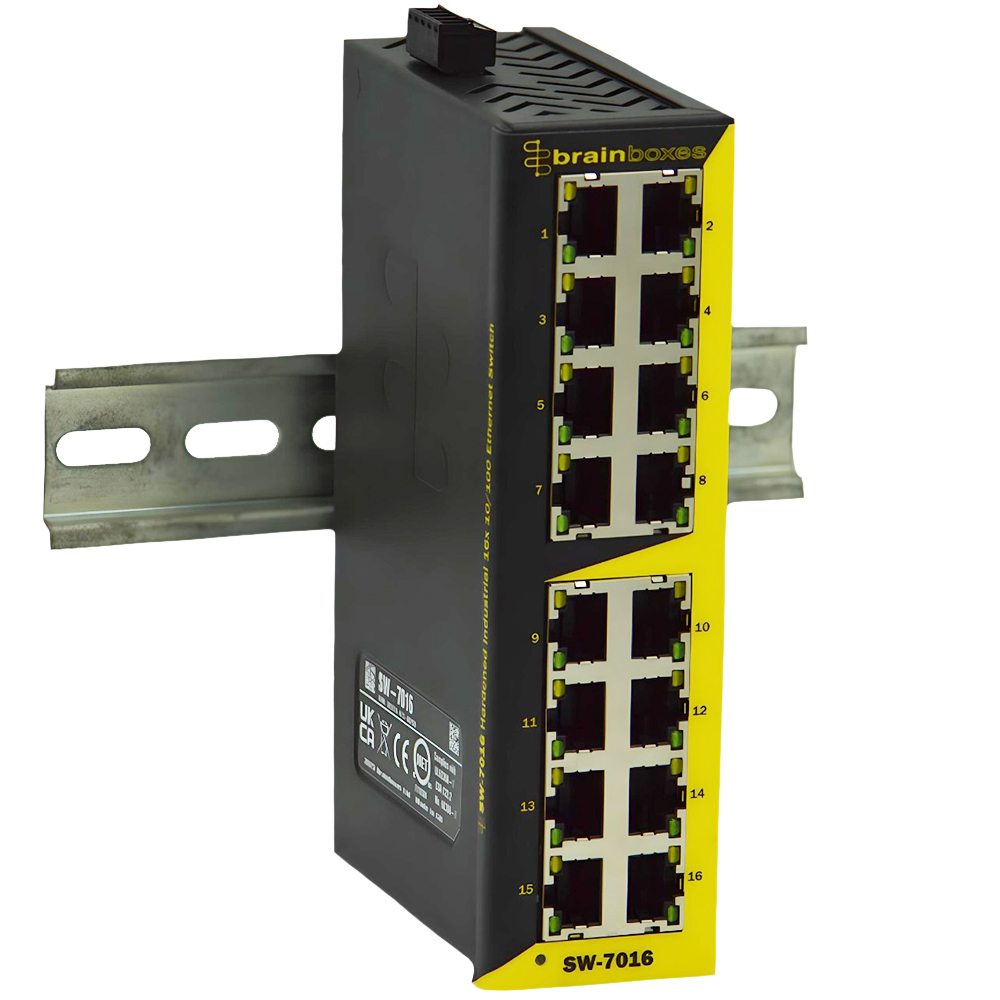 Switch: 16 x 10/100BaseT(X), 5 VDC - 30 VDC, -40°C kuni +80°C