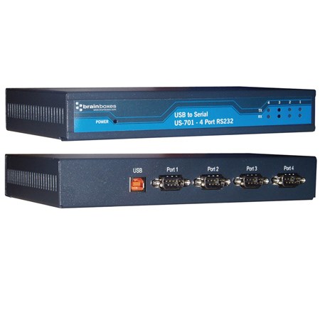 RS-232 USB server, 4 porti, 0 kuni +60 °C, 5 VDC - 30 VDC