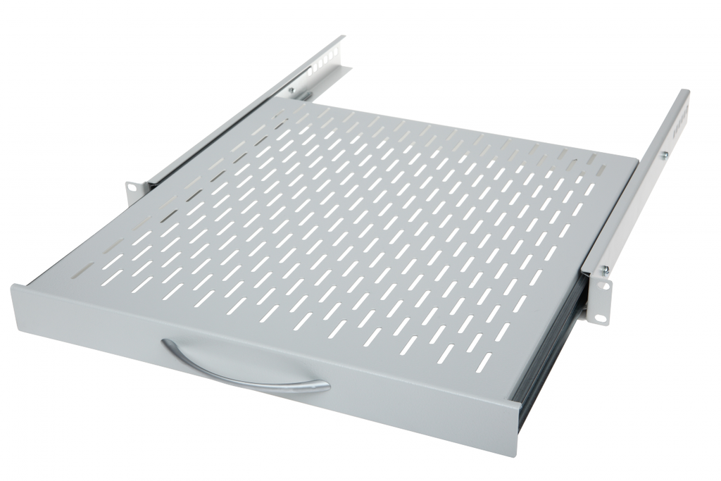[11112145.1V] Liugriiul 19´´ rööpavahe 250-600mm plaat 450mm max 80kg 1U hall