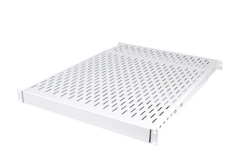 Fixed server shelf 19´´ with adjustable depth 500 - 900mm, 1U ,mounting at front and back RAL 7035 grey