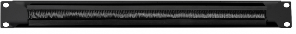 Cable management panel with brush 1U RAL 7021 black