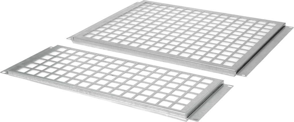 Kattepaneel katusele/põrandale filtriga perforeeritud 8U hall 495mmx495mm