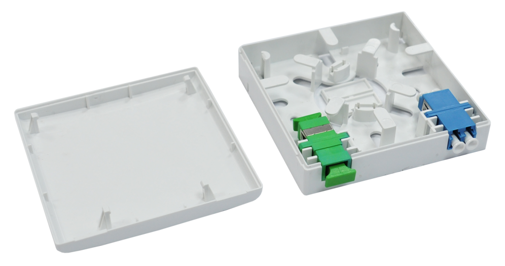 [11320202] FO seinakarp 2 kiudu 2xSC simplex/LC duplex, tühi, splice hoidjaga