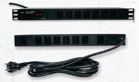 [11341004.08-2,08-2] Power Distribution Unit PDU 19´´ front 8xIEC320 C13/10 A, back 8xIEC320 C13/10A, 250 V, amperemeter with acoustic alarm