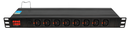 BKT DUAL Power distribution unit 19" 1U, 16xIEC 320 C13, front 8xIEC 320 C13 (IEC Lock), back 8xIEC 320 C13 (IEC Lock), amperometer/voltometer, automatic fuse 16A, IEC320 C20 16A/250V power plug (built-in), no power cable included