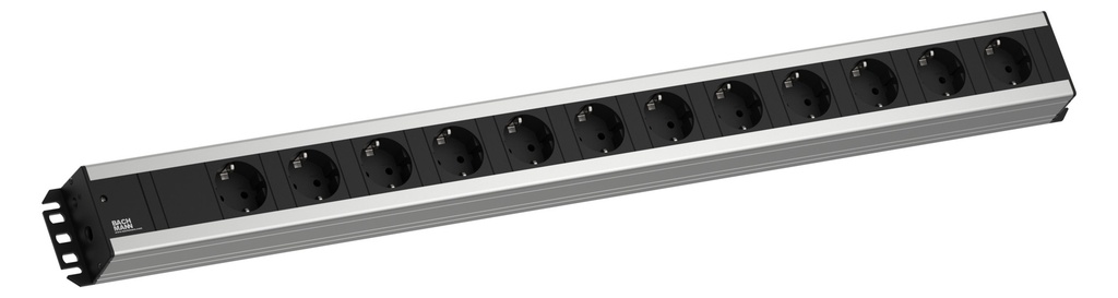 Toitepaneel 12 x Schuko 2.0m 792x74x45mm must/hall