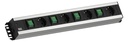 Toitepaneel 4 x Schuko eraldi lülititega 2.0m 462x74x45mm must/hall