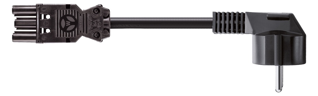 230V Toitekaabel 3.0m, must, CEE 7/7 - GST18