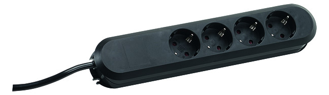 Maandusega pikendusjuhe 4 pesa / 1.5m, 290x56x41mm, must
