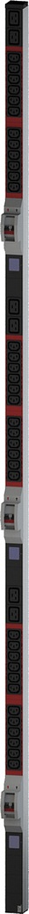 [800.2410] Toitepaneel 36 x C13 6 x C19 6 x kaitselüliti 3.0m, ekraaniga, CEE 32A 3F pistik, 1787x44x47mm, must/hall