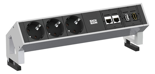 [902.302] Toitepaneel Desk 2, 3 x CEE7/3, 2 x RJ45 Cat6a, 1 x USB 3.0-A, 1 x HDMI, 290x86x99mm, 0.2m GST18 pesa