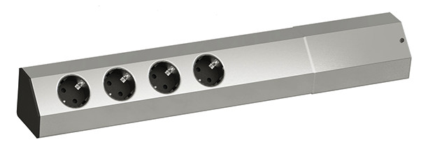 Toitepaneel Casia 4 x CEE7/3, 457 x 69 x 91mm, hall
