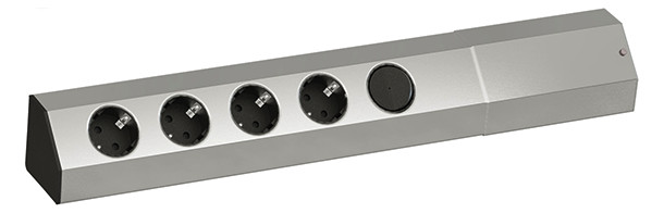 Toitepaneel Casia 4 x CEE7/3, lülitiga, 457 x 69 x 91mm, hall