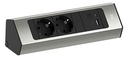 CASIA 2 2xCEE7/3 1xUSB A/C 22W 2,0m wire ferrule stainless
