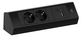 [932.102] Toitepaneel Casia 2 x CEE7/3, 1 x USB-A, 1 x USB-C, 235 x 78 x 64mm, must