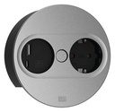 Pistikupesa Twist 2 1 x CEE7/3 0.2m, 1 x USB-A, 1 x USB-C, matt hõbe
