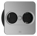 Pistikupesa Twist 2 1 x CEE7/3 0.2m, 1 x USB-A, 1 x USB-C, matt hõbe, nurkne