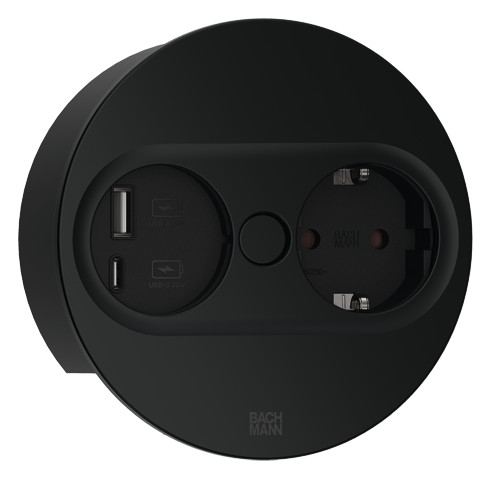 [946.104] Pistikupesa Twist 2 1 x CEE7/3 2.0m, 1 x USB-A, 1 x USB-C, matt must