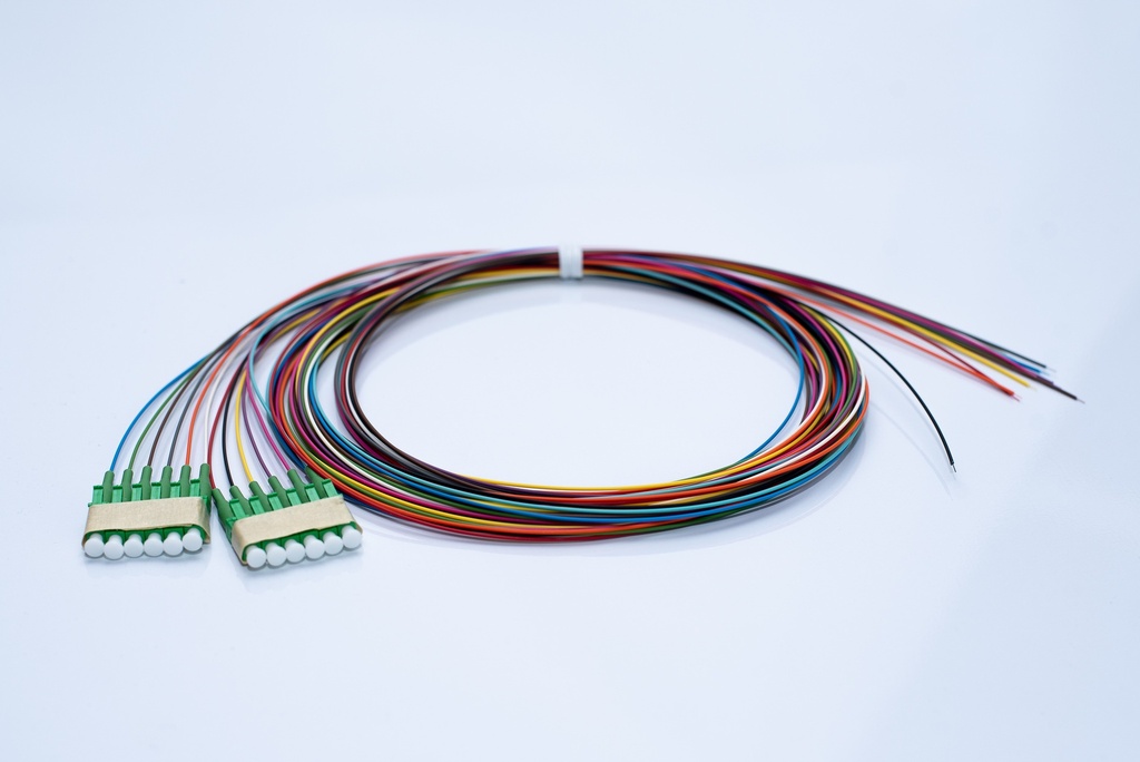 FO pigtail 12 x Singlemode LC/APC Simplex (Ø:0,9mm) 2 meter LSZH