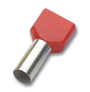 Juhtmehülss 2×1,0mm² isoleeritud L=8mm, punane 500tk/pakk
