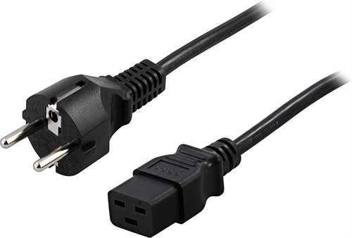 POWER CABLE 2.0m, black, C19 - CEE 7/7