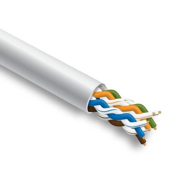 Keerdpaarkaabel Cat5e UTP 4x2x0,5 ühekiuline, CCA, LSZH, 305m, valge