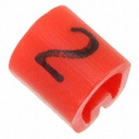 Kaablimärgis ´´2´´ punane, 2,9-4,7mm, kaablile / 1000tk pakis