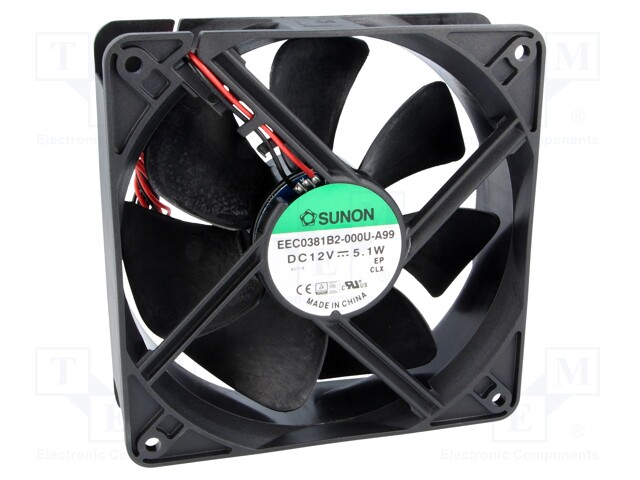 [EEC0381B2-A99] Ventilaator 12VDC 120x120x38mm, 197.2m³/h, 44dBA, kuullaager