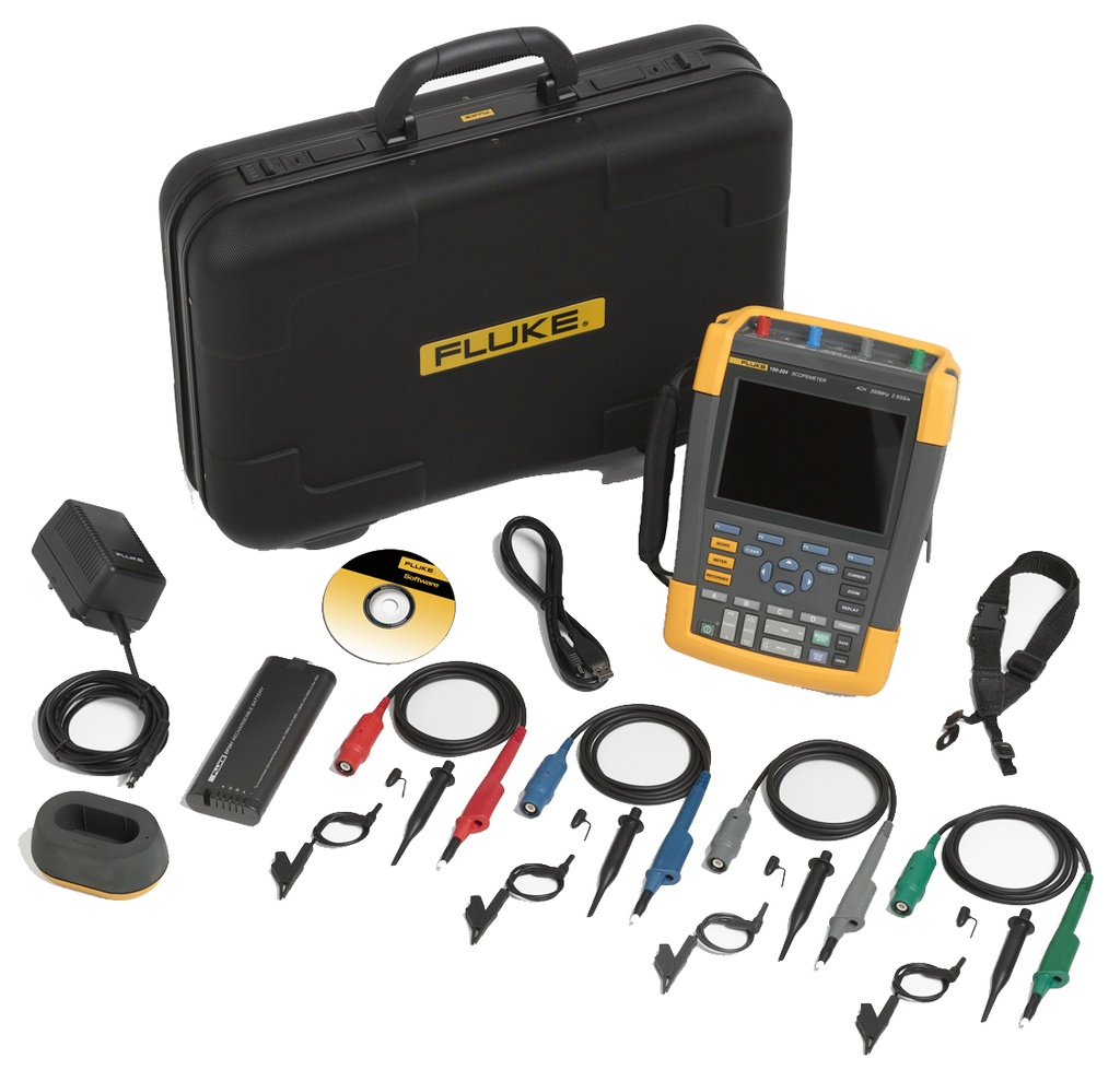 [FLUKE 190-204/S] ScopeMeter 4-kanaliga, 200MHz + SCC290 Kit
