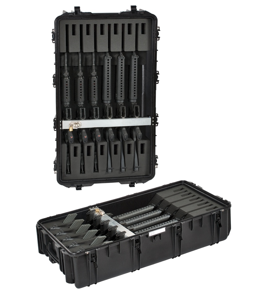 Relvakast 1178x718x427mm, veekindel, must, vahuga, ratastega, 25kg