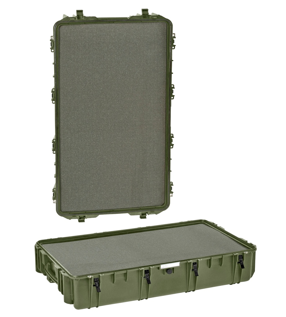 [10840.G] Relvakast 1178x718x427mm, veekindel, roheline, vahuga, ratastega, 26.3kg