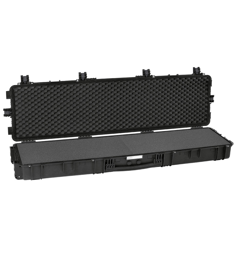 [15416.B] Relvakast 1629x456x183mm, veekindel, must, vahuga, ratastega, 13.4kg