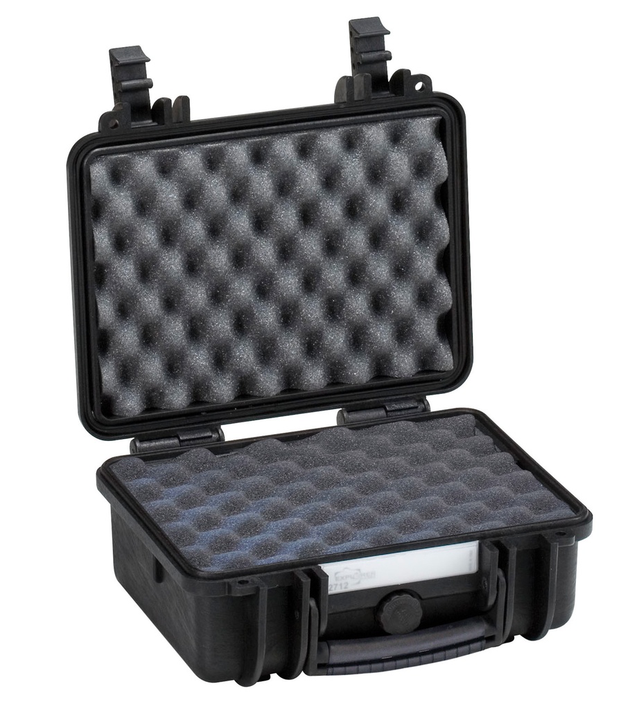 [2712.BCV] Kohver 305x270x144mm, veekindel, must, lainelise vahuga, 1.83kg