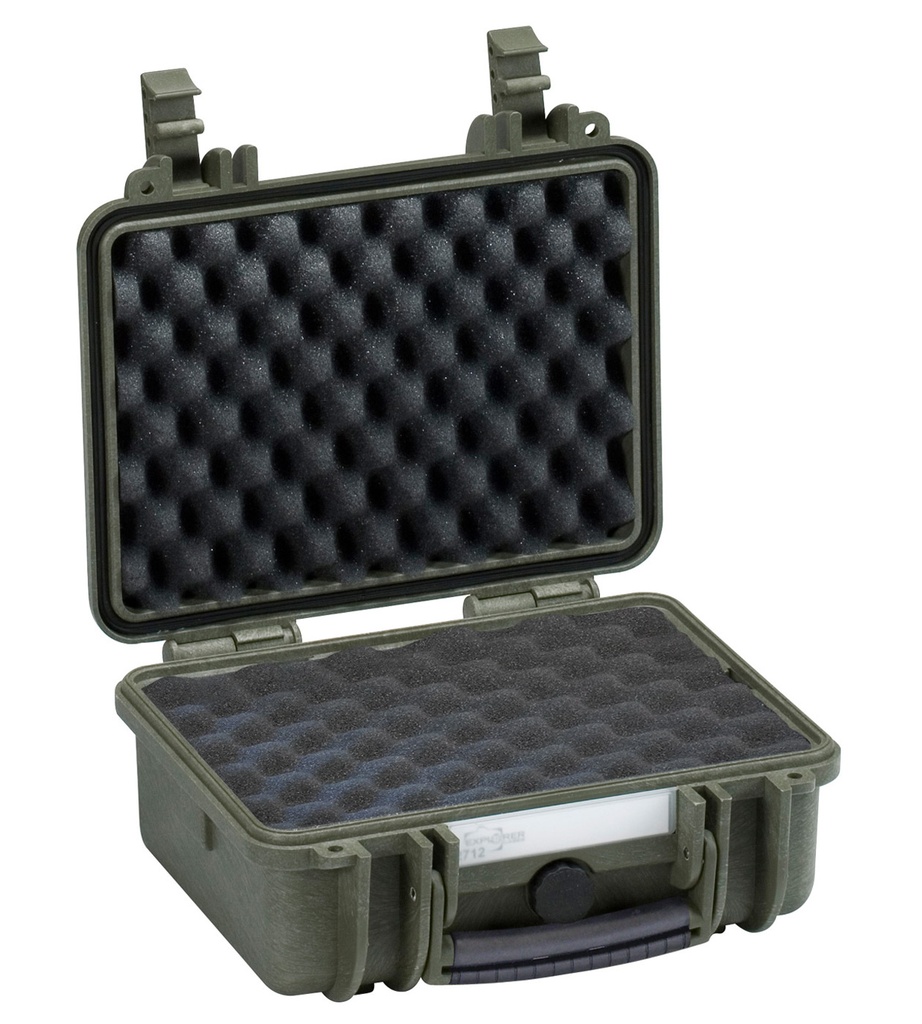 [2712.GCV] Kohver 305x270x144mm, veekindel, roheline, lainelise vahuga, 1.83kg