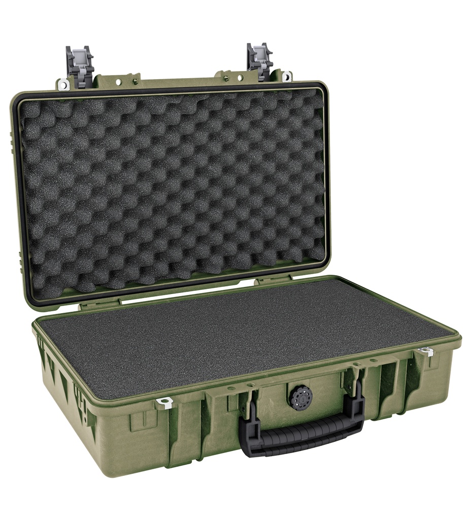 Case 550x350x145mm, Waterproof, Green, Foam, IP67, 2.85kg