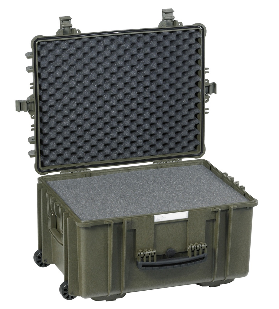 Case 670x510x372mm, Waterproof, Green, Foam, Wheels, IP67, 12.65kg