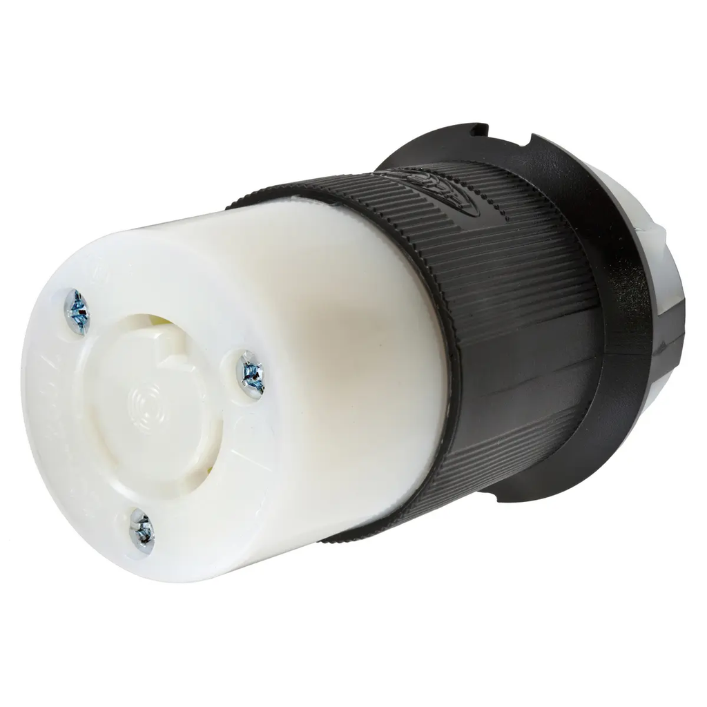 Lukustuv emane konnektor, 20A, 250VAC, must-valge, L6-20R NEMA