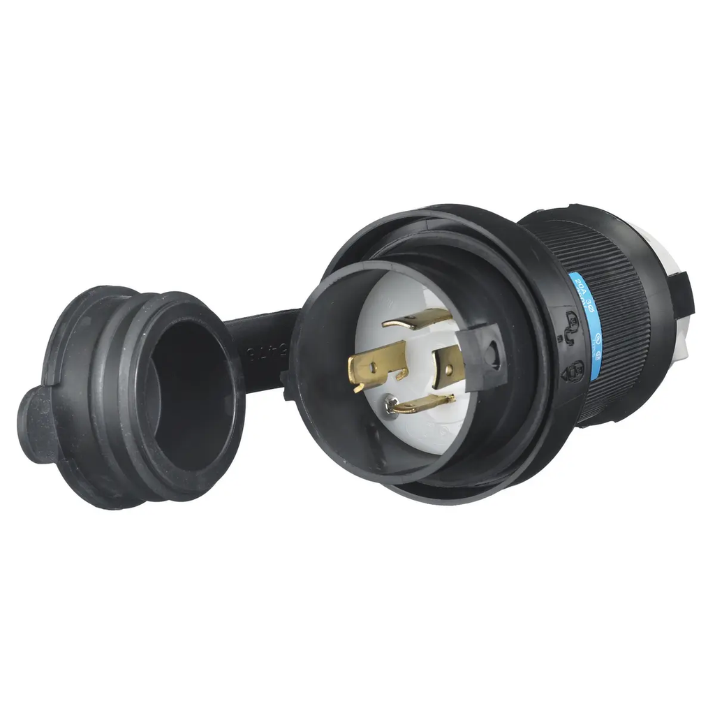 [HBL2421SW] Veekindel kattega pistik, 20A, 3P 250VAC, must-valge, L15-20P NEMA
