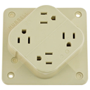 Pistikupesa 4-ne, 15A, 125V, beež, 5-15R NEMA