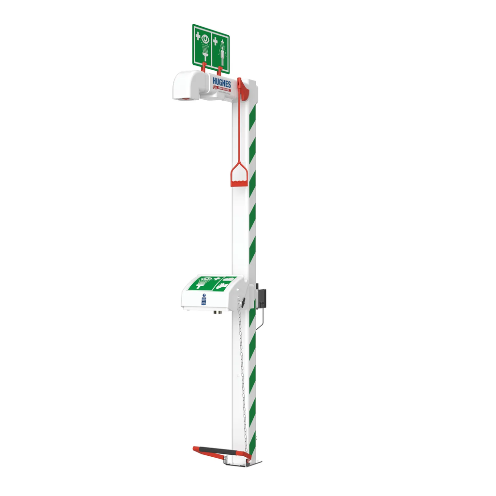 [HSHS0545GS] Hughes® Outdoor trace tape heated stainless steel combination safety shower