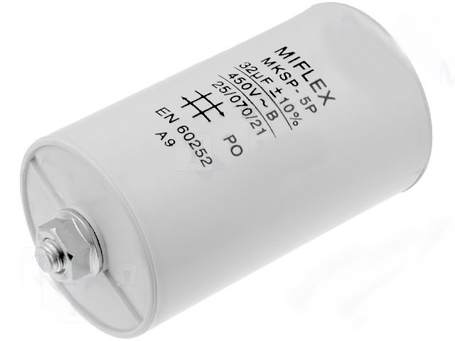 [I15KV632K-B] Kondensaator  32uF, 450V, 50x119mm motor run