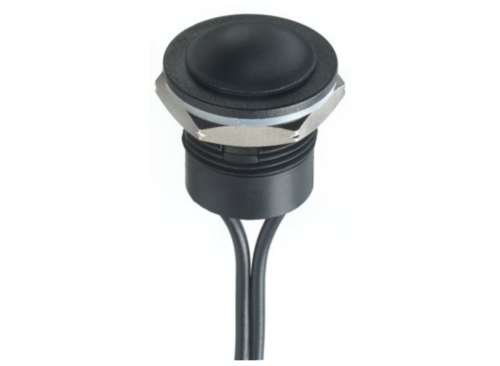 Surunupp, hetkeline, paneelile, 16.2mm ava, SPST, 24V dc, IP65, IP67, must