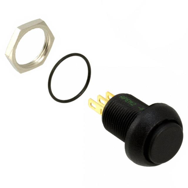 Pushbutton, Momentary, Panel Mount, 13.6mm Cutout, SPDT, 28V dc, IP67, Black