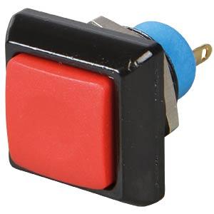 Surunupp, hetkeline, paneelile, 13.6mm ava, SPST, 48V ac, IP67, punane
