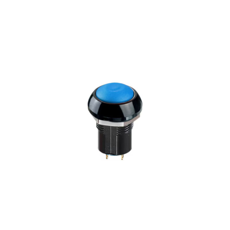 Surunupp, hetkeline, paneelile, 13.6mm ava, SPST, 28V dc, IP67, sinine