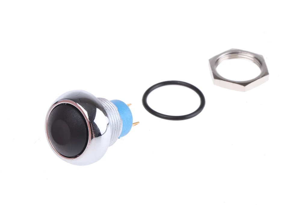 [IPR3SAD2101] Pushbutton, Momentary, Panel Mount, 13.6mm Cutout, SPST, 28/48V dc, IP67, Black