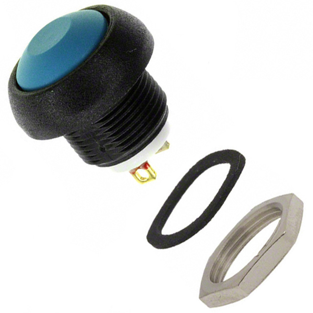 [ISR3SAD100] Pushbutton, Momentary, 13.6mm Cutout, SPST, 32V ac, IP67, Blue