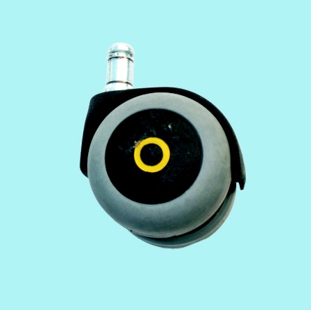 CASTOR with clamp  -  conductive rubber  diam.125 - Bolt hole mount 12mm