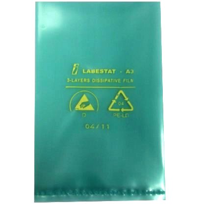 DISSIPATIVE POLY BAGS, 100µm  - 150X350mm(6"X14")  Packages of 100