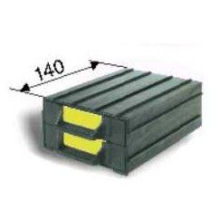 [ITE 7804.627] CAB3 - 2 drawers unit, conductive black, int.87x20x120mm